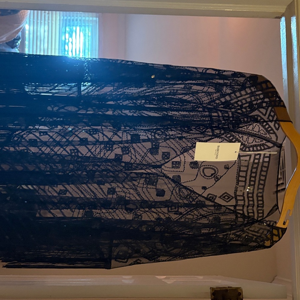 Stylish Black Sheer Patterned Blouse